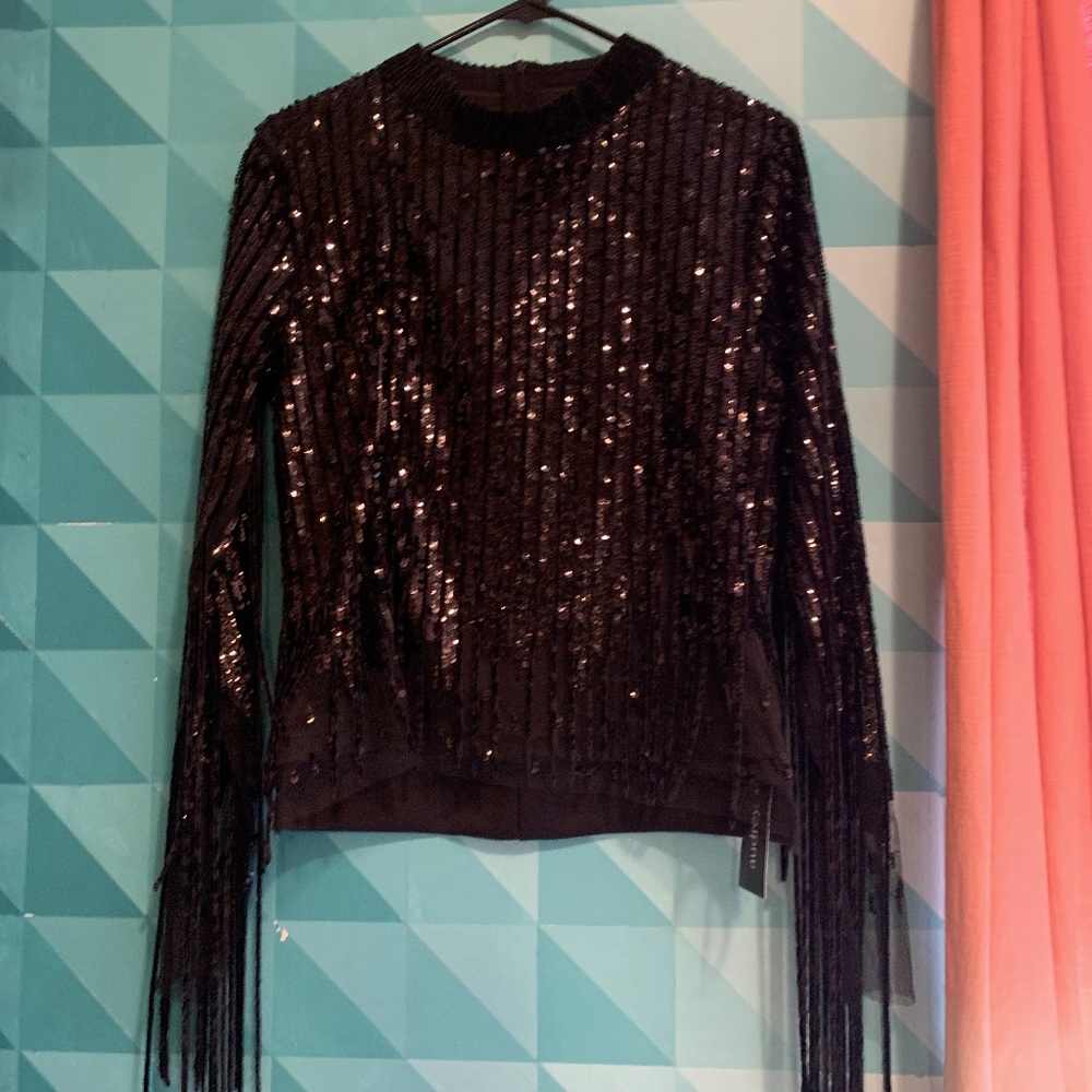 Audrey Black Sequence Blouse